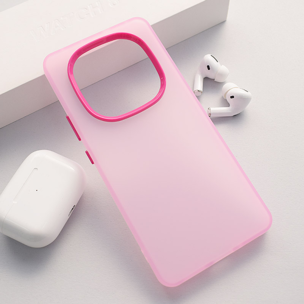 Maska za Xiaomi Redmi Note 14 Pro 5G (EU) Electro Glow Frame roze - 616602