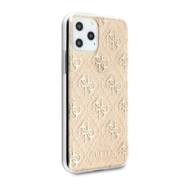 Maska za iPhone 11 Pro zlatna Guess Faceplate Gloss - GUHCN58PCU4GLGO
