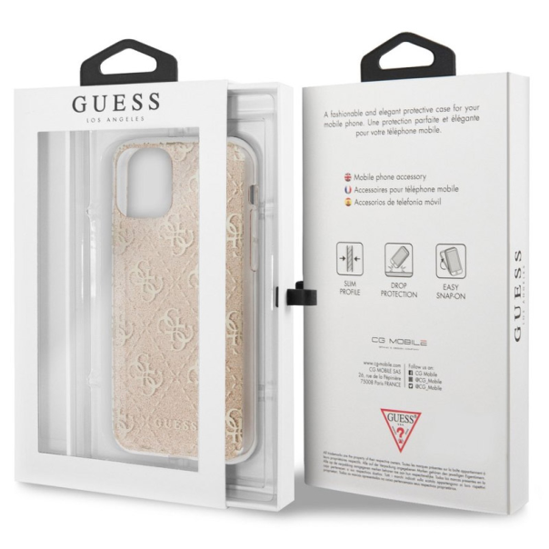Maska za iPhone 11 Pro zlatna Guess Faceplate Gloss - GUHCN58PCU4GLGO