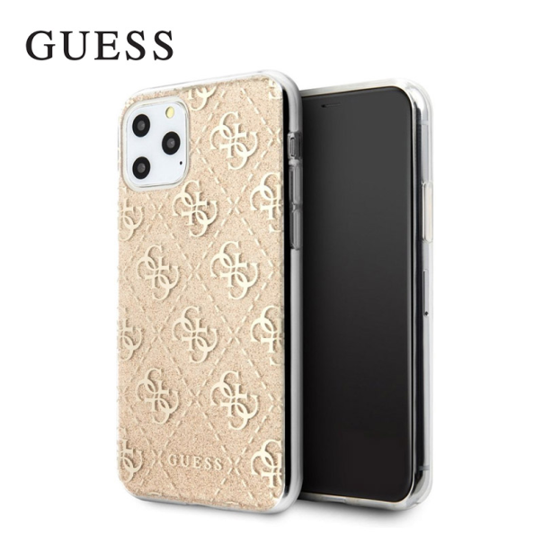 Maska za iPhone 11 Pro zlatna Guess Faceplate Gloss - GUHCN58PCU4GLGO