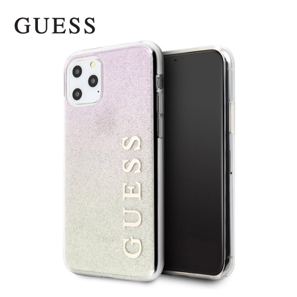 Maska za iPhone 11 Pro Guess Faceplate Shine pink zlatna - GUHCN58PCUGLGPI-1