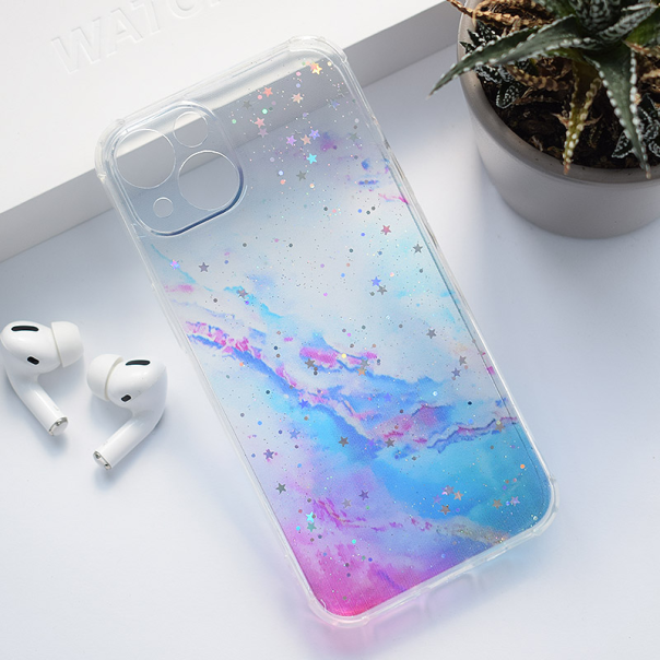 Maska za iPhone 13 ljubicasto Fluid Color plava - 613514