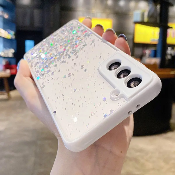 Maska za iPhone 16 Frame Glitter crna - 614196