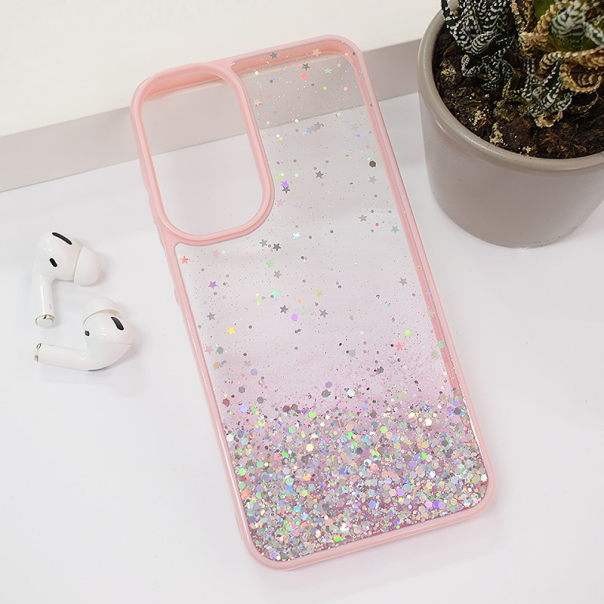 Maska za Samsung A16 5G/ A166B Frame Glitter roze - 613962