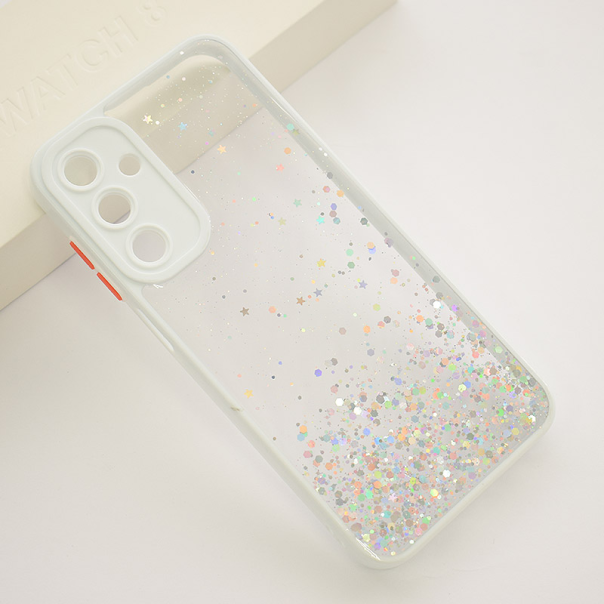 Maska za Samsung A25 5G/ A256B Frame Glitter bela - 611408