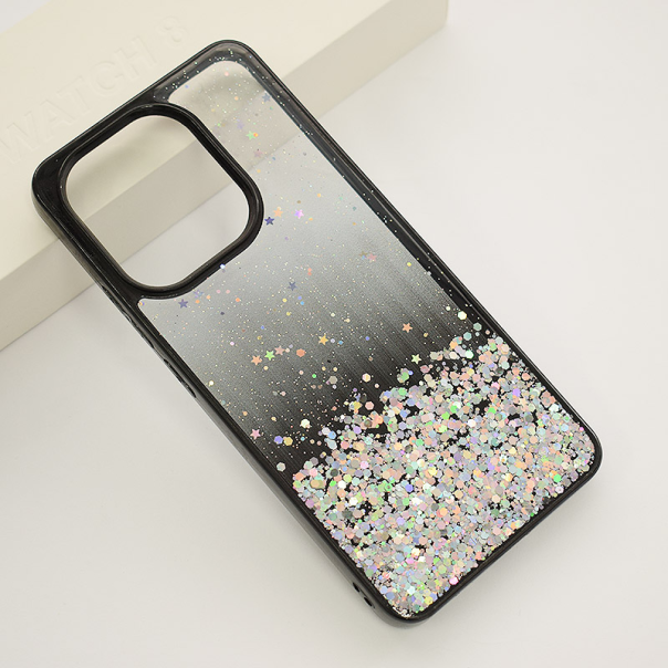 Maska za Xiaomi Redmi Note 13 4G (EU) Frame Glitter crna - 611424