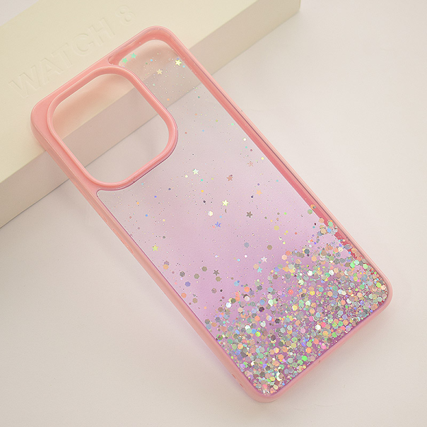Maska za Xiaomi Redmi Note 13 4G (EU) Frame Glitter roze - 611425