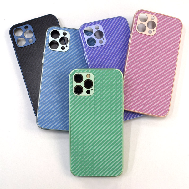Maska za iPhone 12 Carbon Acrylic roze - 602225