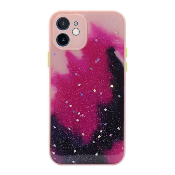 Maska za iPhone 12 mini crno-pink Galaxy - 052009