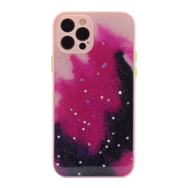 Maska za iPhone 12 Pro crno-pink Galaxy - 052012