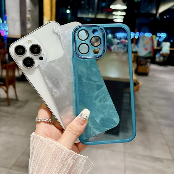 Maska za iPhone 16 Pro Max Glitter Feather ljubičasta - 614816