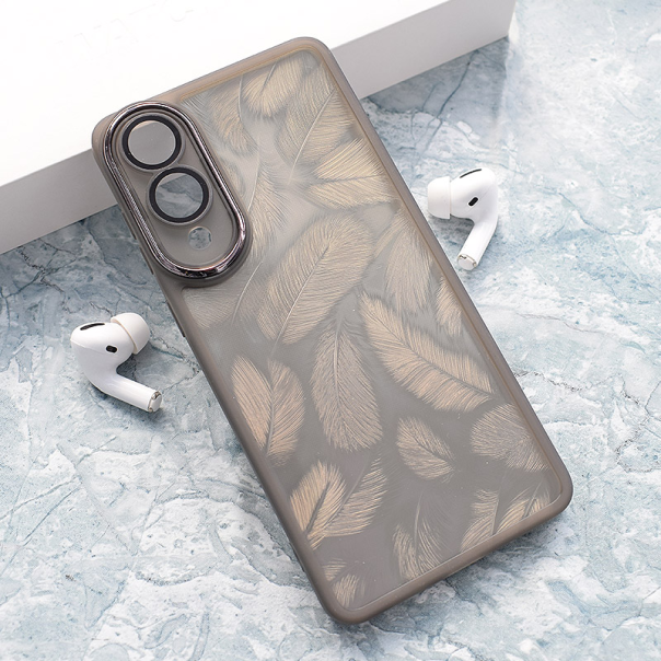 Maska za Samsung S25 Edge Glitter Feather crna - 617161