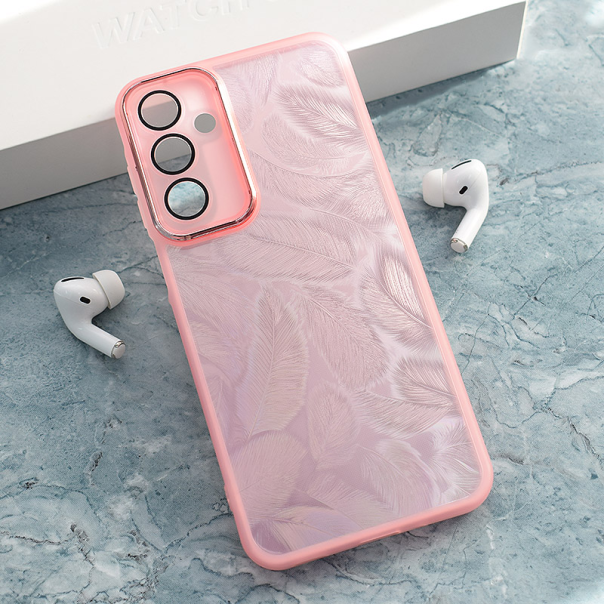 Maska za Samsung S25/ S931B Glitter Feather roze - 614825