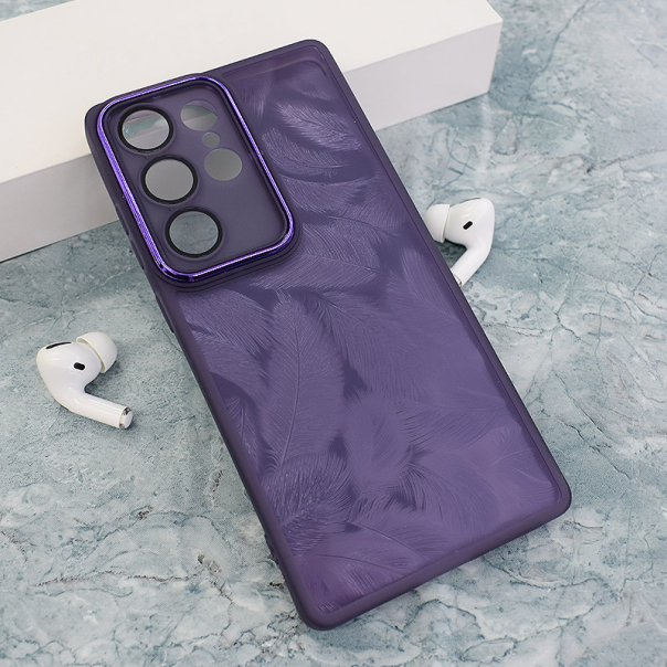 Maska za Samsung S25 Ultra/ S938B Glitter Feather ljubičasta - 614821