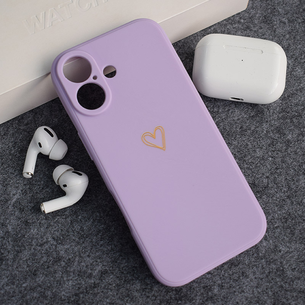 Maska za iPhone 17 Golden Heartbeat ljubičasta - 621282