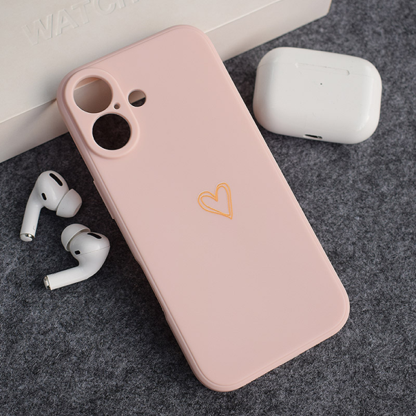 Maska za iPhone 17 Golden Heartbeat roze - 621284