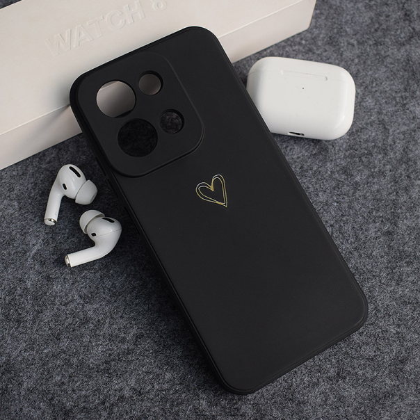 Maska za Xiaomi Redmi 15C (173mm) Golden Heartbeat crna - 621285