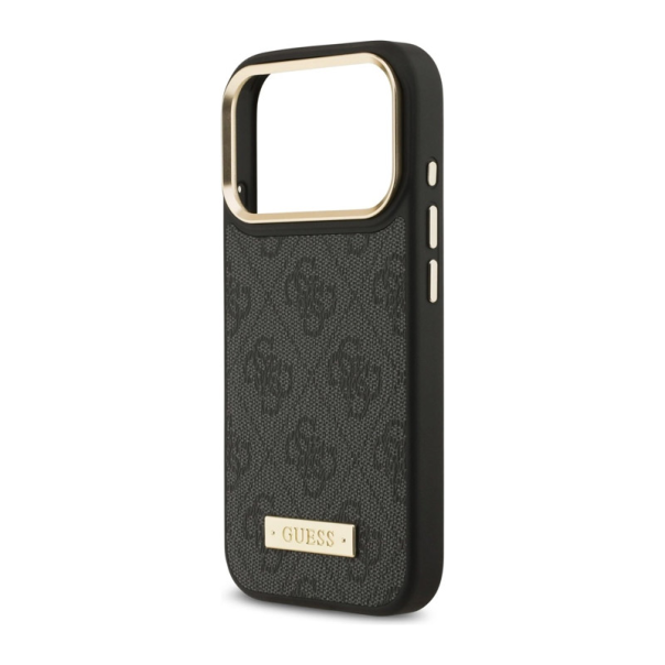 Maska za iPhone 17 Pro Guess 4G Logo Plate MagSafe crna - DRO621540