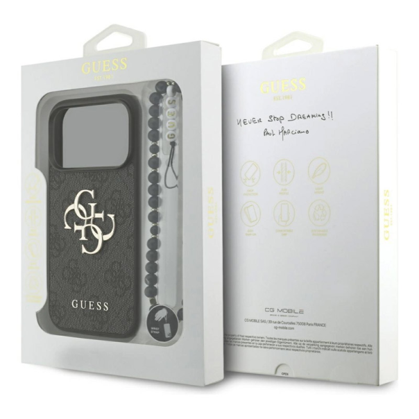 Maska za iPhone 17 Pro Max Guess 4G Strap 4G Classic Logo crna - DRO621545