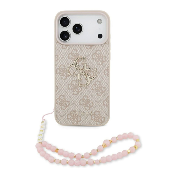Maska za iPhone 17 Pro Max Guess 4G Strap 4G Classic Logo pink - DRO621546