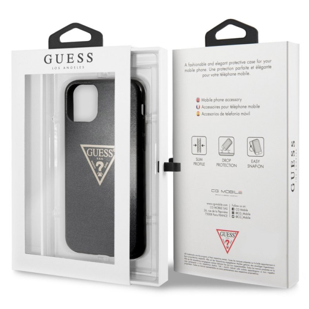 Maska za iPhone 11 Pro crna Guess Faceplate Frost - GUHCN58SGTLBK