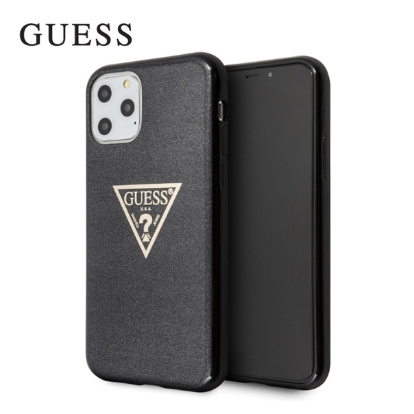 Maska za iPhone 11 Pro crna Guess Faceplate Frost - GUHCN58SGTLBK