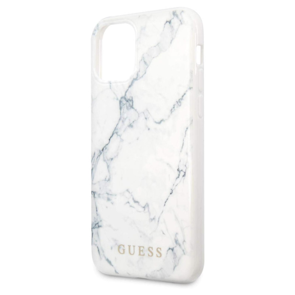 Maska za iPhone 11 Pro Max bela Guess Faceplate Marble - GUHCN65PCUMAWH
