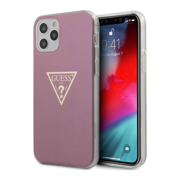 Maska za iPhone 12 Pro Max pink Guess Faceplate - GUHCP12LPCUMPTPI