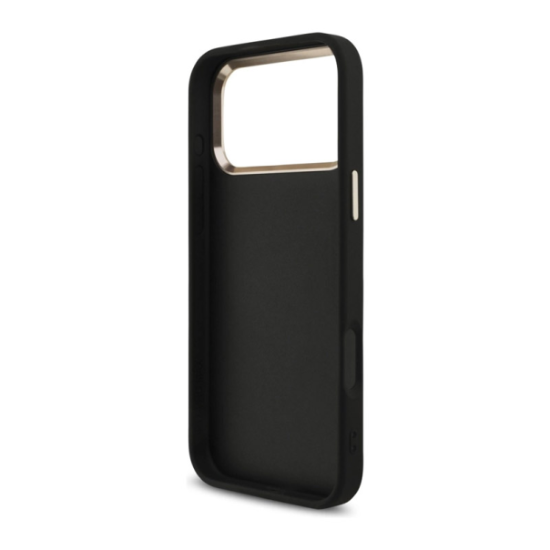 Maska za iPhone 17 Pro Max Guess Fixed Glitter Big 4G Metal Frame Case crna - DRO621553