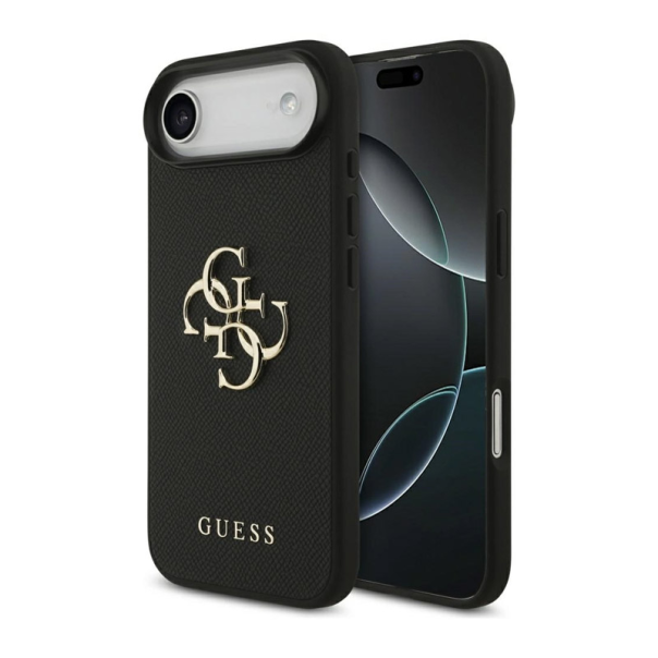 Maska za iPhone Air Guess Grained Big 4G & Classic Logo do Apple crna - DRO621587