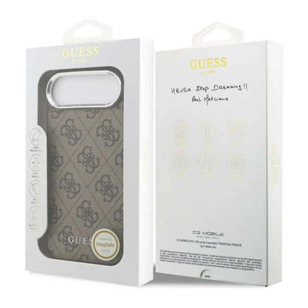 Maska za MagSafe braon Guess Hardcase 4G Classic Logo - DRO621585