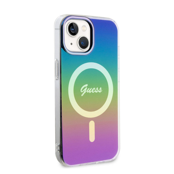 Maska za iPhone 15 Guess Hc IML MagSafe Iridescent crna - GUHMP15SHITSK