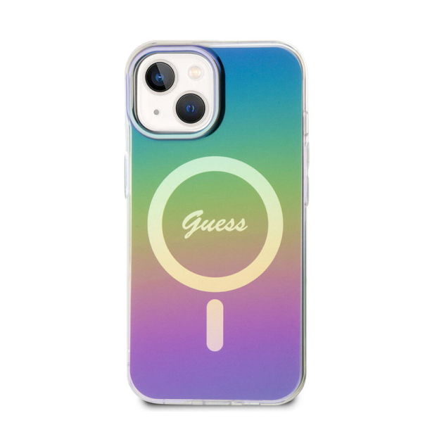 Maska za iPhone 15 Guess Hc IML MagSafe Iridescent crna - GUHMP15SHITSK