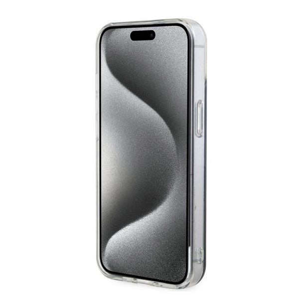 Maska za iPhone 15 Guess Hc IML MagSafe Iridescent crna - GUHMP15SHITSK