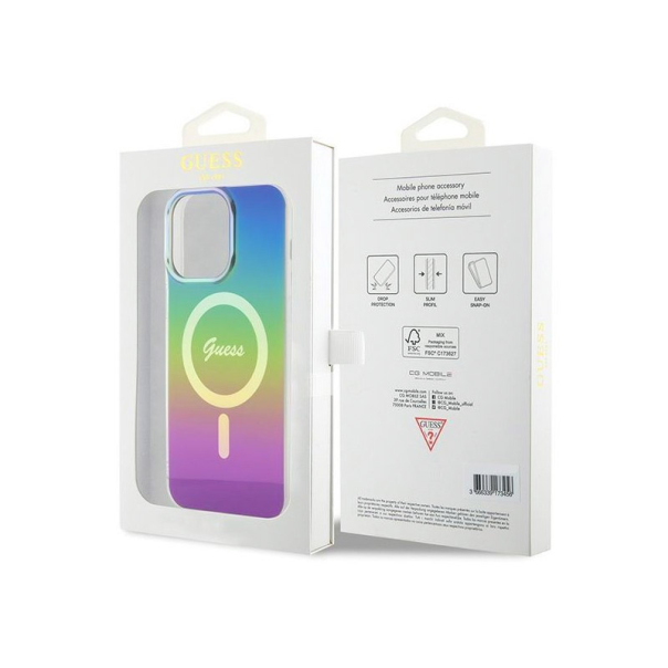 Maska za iPhone 15 Pro Guess Hc IML MagSafe Iridescent crna - GUHMP15LHITSK