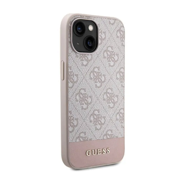 Maska za iPhone 15 Guess Hc PC/TPU 4G Bottom Stripe roze - GUHCP15SG4GLPI