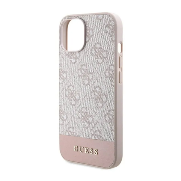 Maska za iPhone 15 Guess Hc PC/TPU 4G Bottom Stripe roze - GUHCP15SG4GLPI