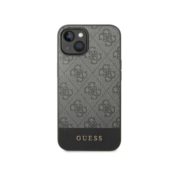 Maska za iPhone 15 Guess Hc PC/TPU 4G Pu Bottom Stripe siva - GUHCP15SG4GLGR