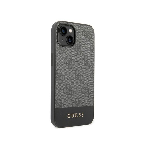 Maska za iPhone 15 Guess Hc PC/TPU 4G Pu Bottom Stripe siva - GUHCP15SG4GLGR