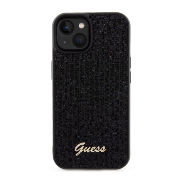 Maska za iPhone 15 Guess Hc PU Disco Script Metal - GUHCP15SPMSDGSK-1