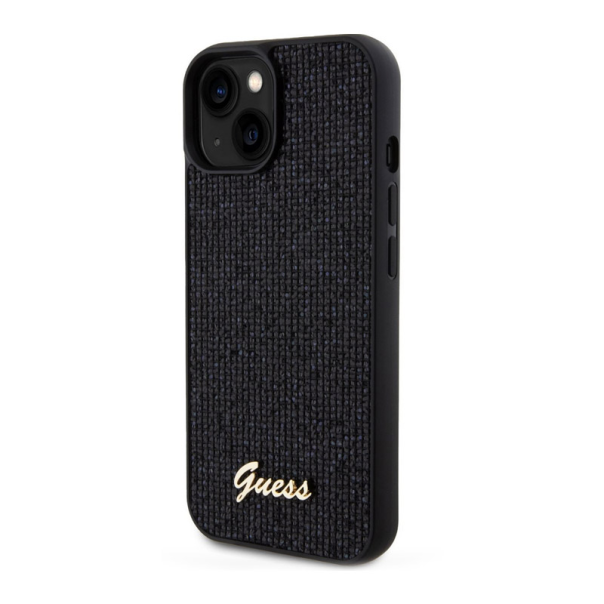 Maska za iPhone 15 Guess Hc PU Disco Script Metal - GUHCP15SPMSDGSK-1