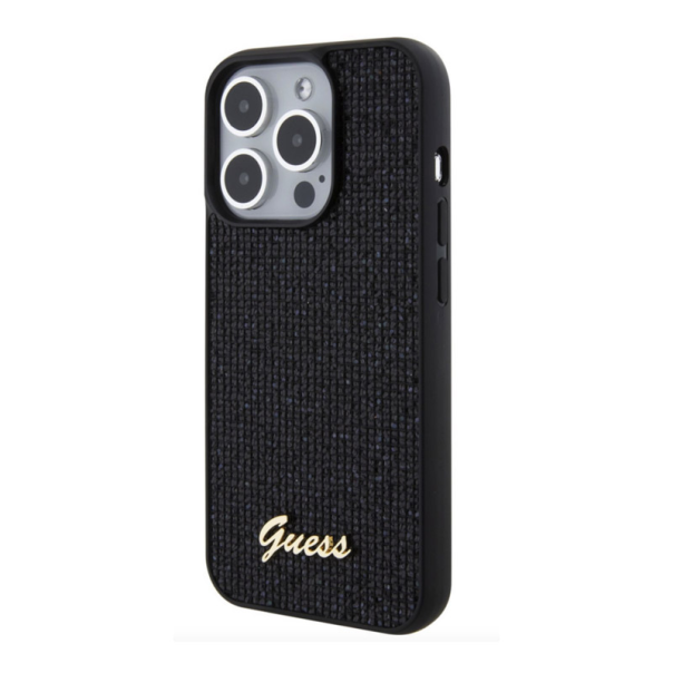 Maska za iPhone 15 Pro Guess Hc PU Disco Script Metal - GUHCP15LPMSDGSK-1