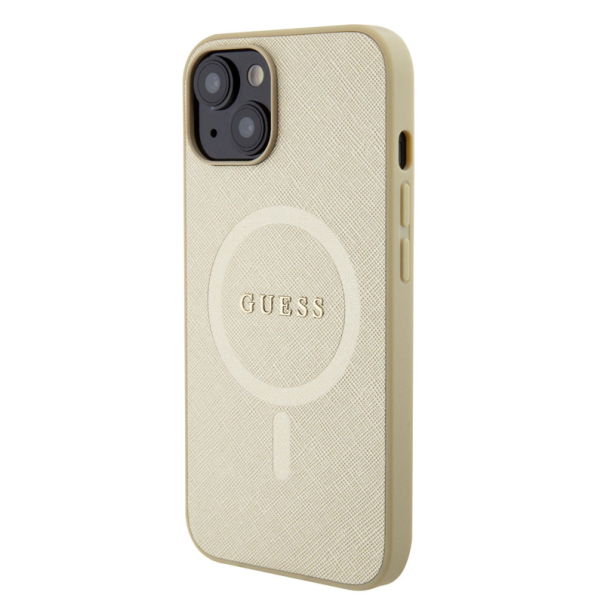 Maska za iPhone 15 bez Guess Hc PU Saffiano MagSafe - GUHMP15SPSAHMCB