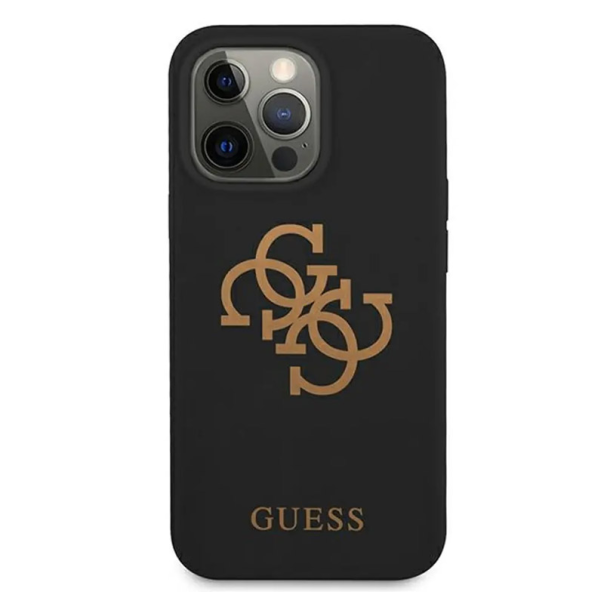 Maska za iPhone 13 Pro crna Guess Hc Silicone 4G - GUHCP13LLS4GGBK