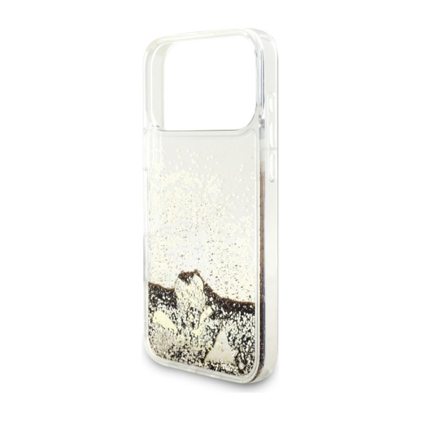 Maska za iPhone 17 Pro Guess Liq Glitter 4 Charms zlatna - DRO621578