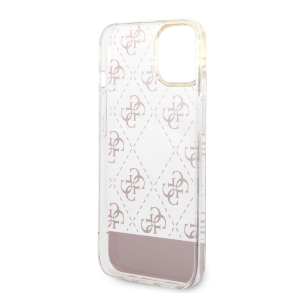 Maska za iPhone 14 Guess PC/ TPU Peony Glitter Script Logo pink - GUHCP14SHG4MHP