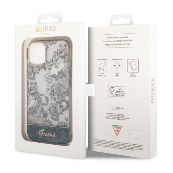 Maska za iPhone 14 Plus Guess PC/ TPU Toile De Jouy siva - GUHCP14MHGPLHG