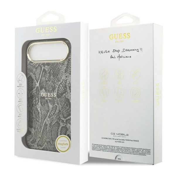 Maska za iPhone Air Guess Python Pattern MagSafe Case crna - DRO621589