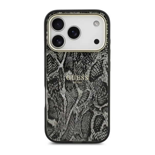 Maska za iPhone 17 Pro Guess Python Pattern MagSafe crna - DRO621577