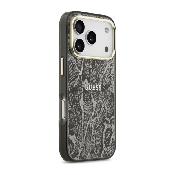 Maska za iPhone 17 Pro Guess Python Pattern MagSafe crna - DRO621577